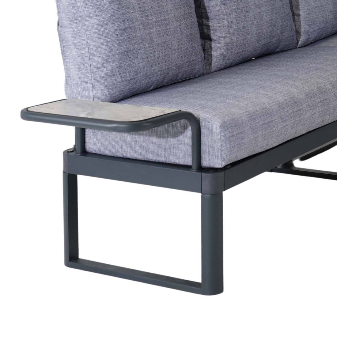 Loungesett Pandora med loungebord aluminium HPL antrasitt komplett sett