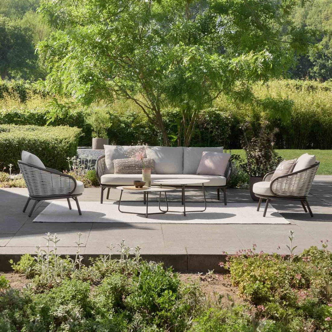 Loungesett Pine Key aluminium/polyrotting med loungebord - Apple Bee bakside