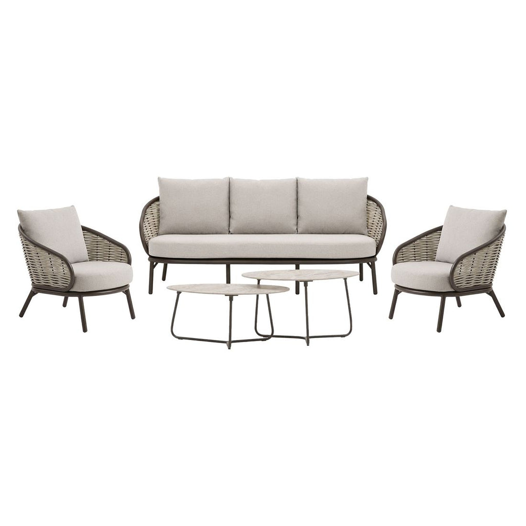 Loungesett Pine Key aluminium/polyrotting med loungebord - Apple Bee detalj av polyrattan