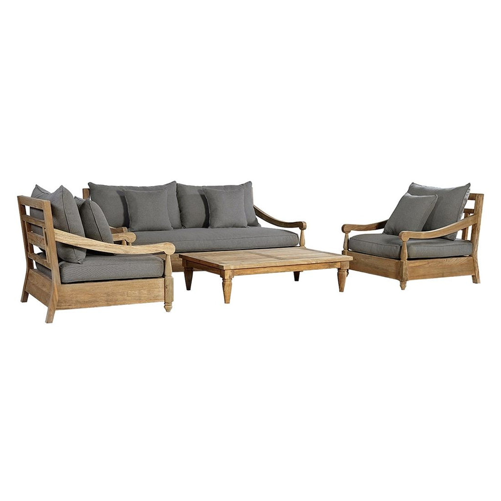 Loungesett Portofino resirkulert teak olefin sett bakfra