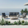 Loungesett Roma justerbart aluminium/flettverk - Siena Garden forfra