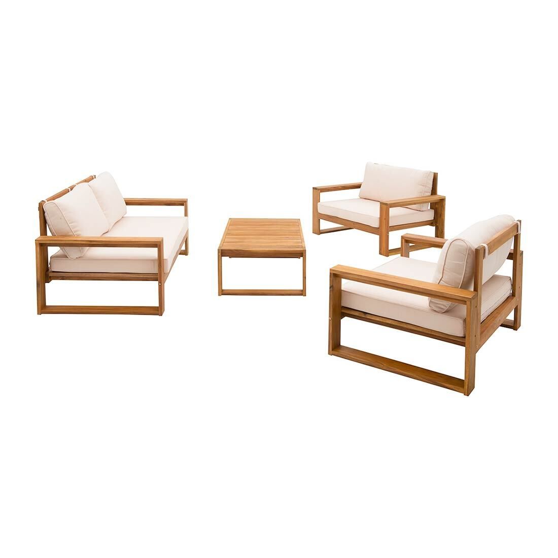 Loungesett Santa Cruz med bord detalj av akasietre