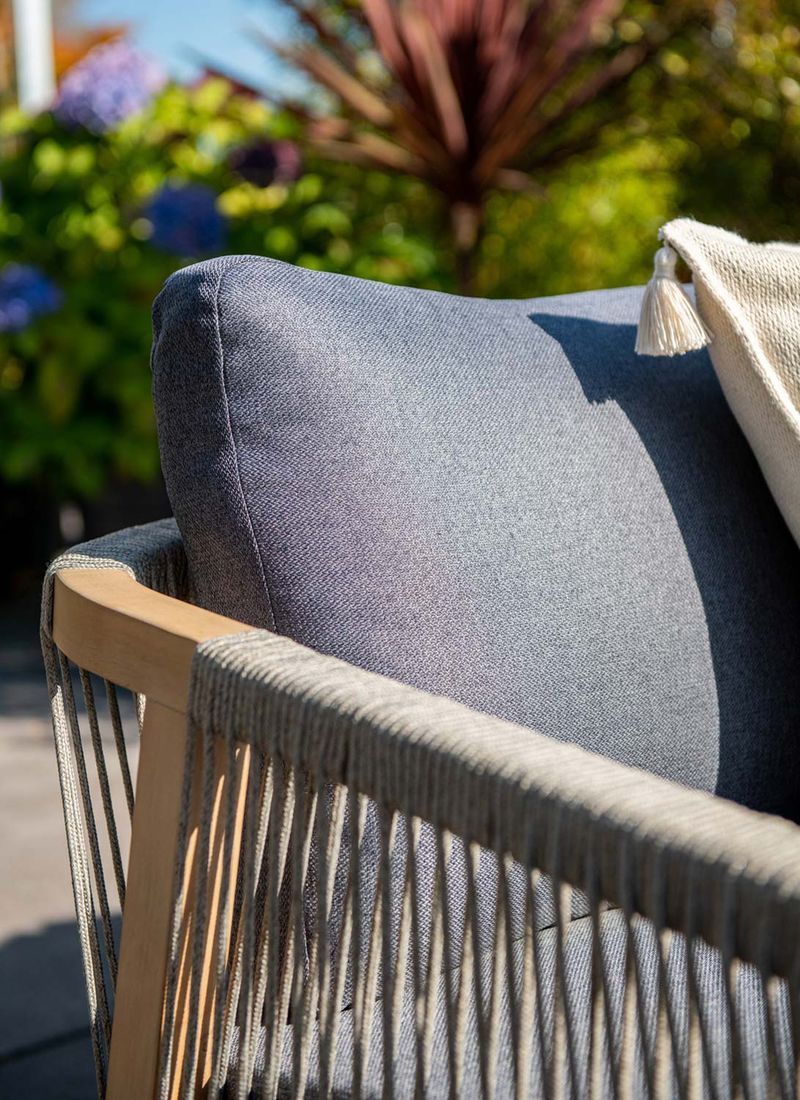 Loungesett Santos akasie og tau med puter - Garden Impressions
