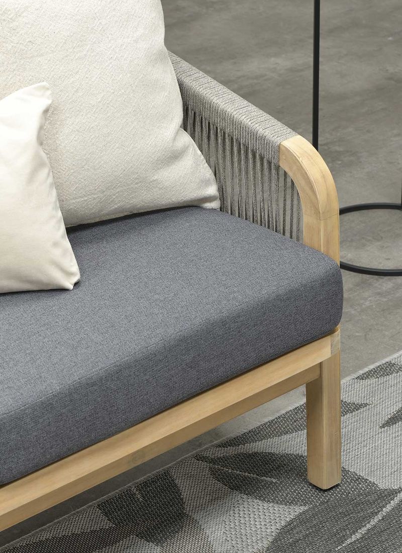 Loungesett Santos akasie og tau med puter - Garden Impressions