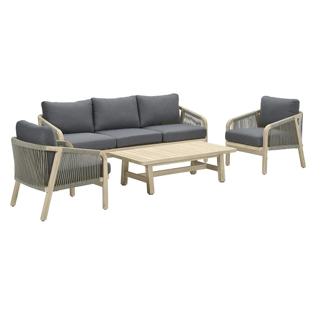 Loungesett Santos akasie og tau med puter - Garden Impressions detalj tau