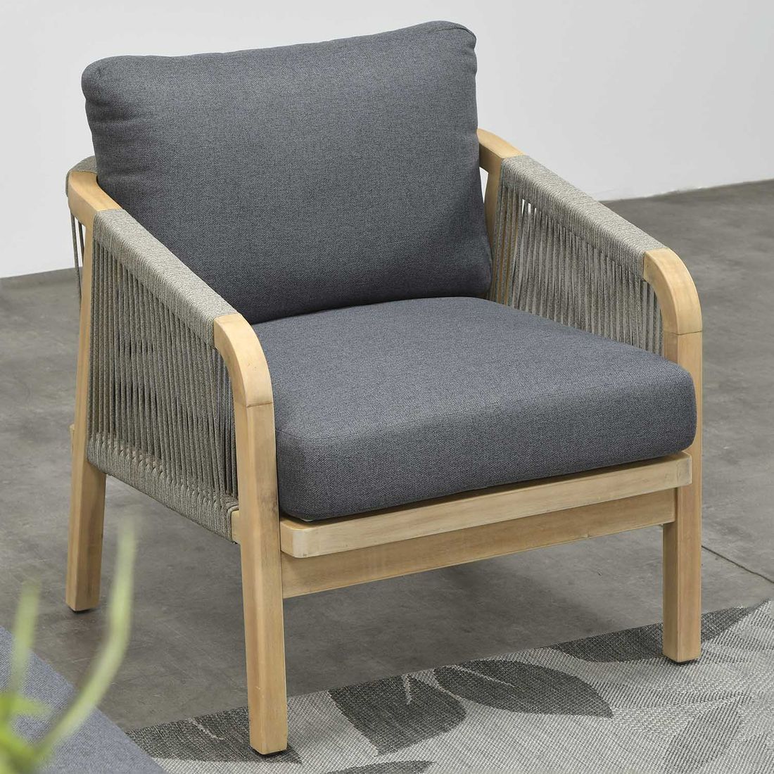Loungesett Santos akasie og tau med puter - Garden Impressions nærbilde puter
