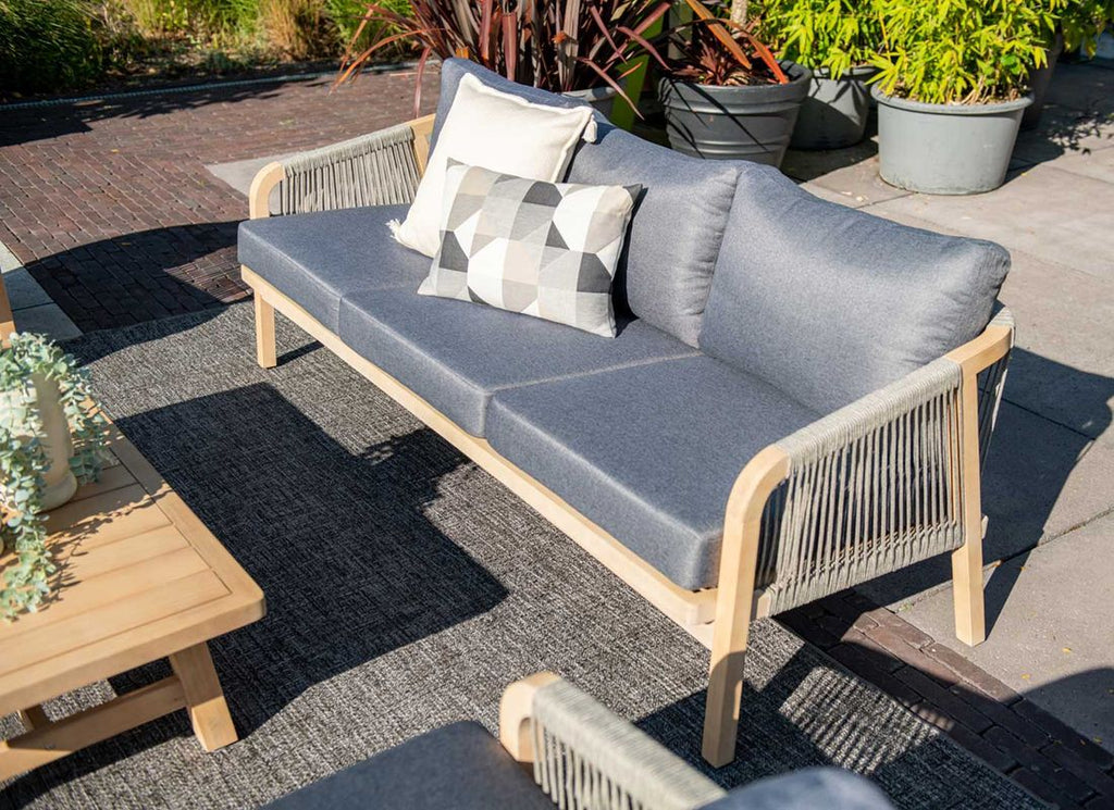 Loungesett Santos akasie og tau med puter - Garden Impressions