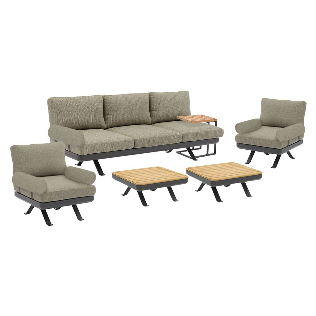 Loungesett Sky med loungebord aluminium/teak olefin bakside