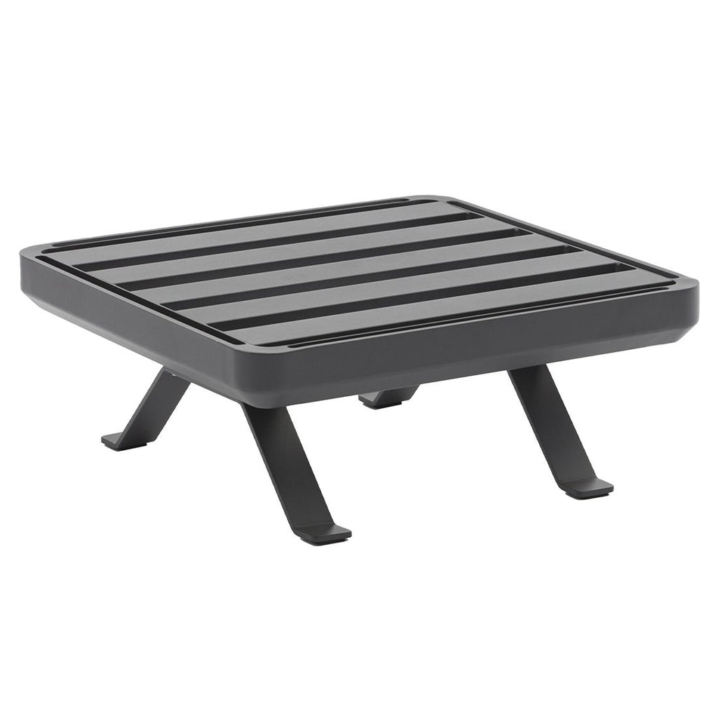 Loungesett Sky med loungebord aluminium/teak olefin nærbilde av teak bordplate
