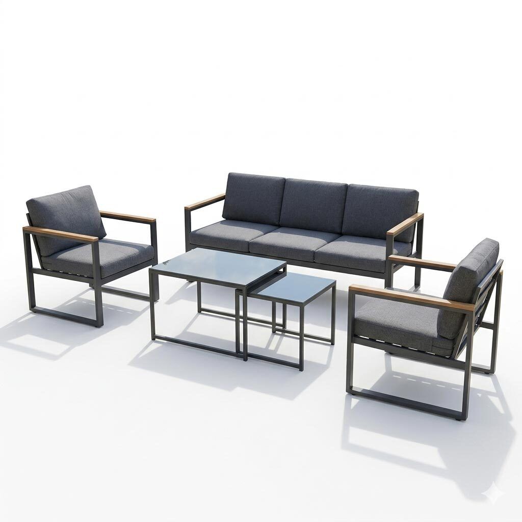 Loungesett Space med loungebord stål/polyester Acamp bakside