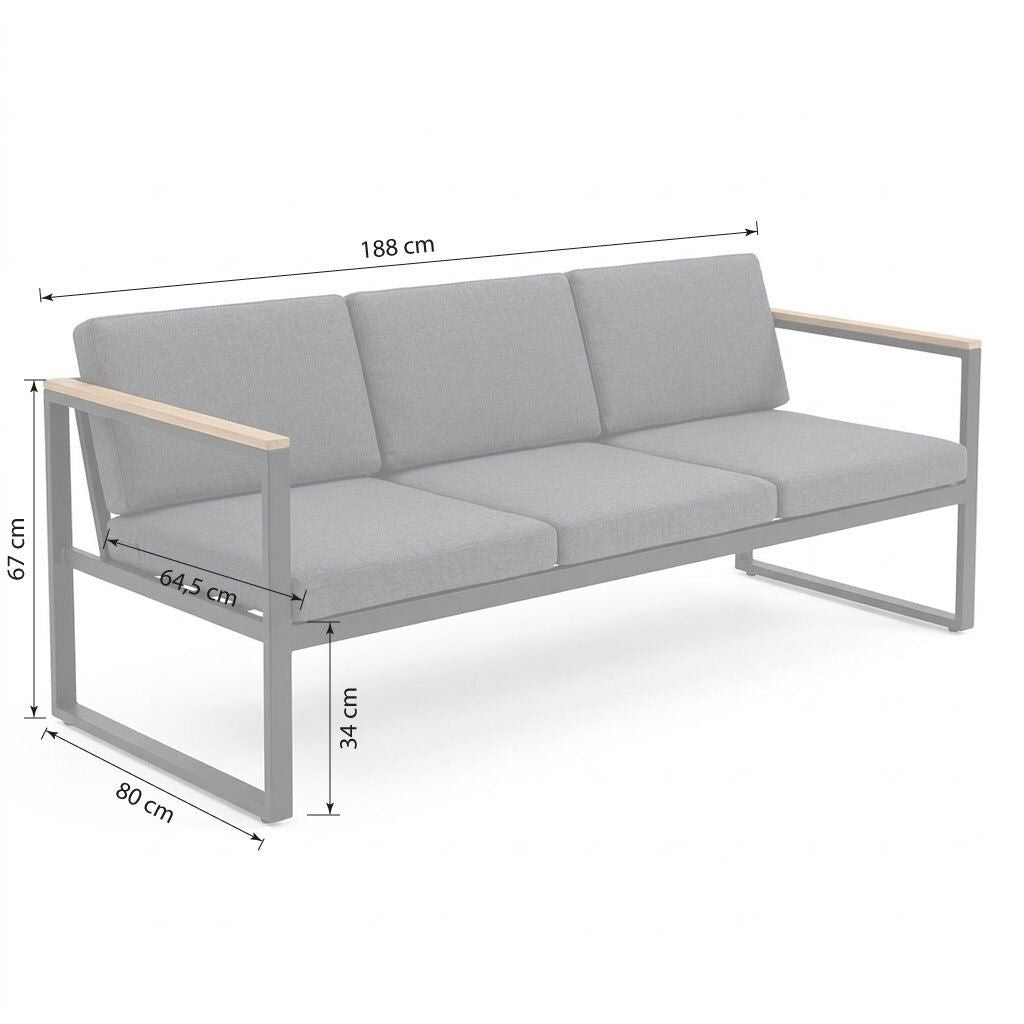 Loungesett Space med loungebord stål/polyester Acamp nærbilde av bordplate