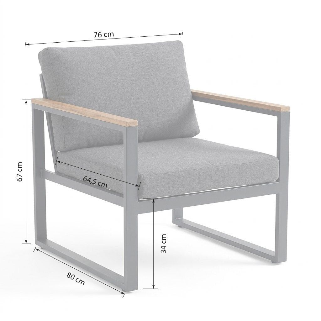 Loungesett Space med loungebord stål/polyester Acamp puter detalj
