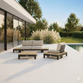 Loungesett Sticks & More med loungebord aluminium/teak forfra