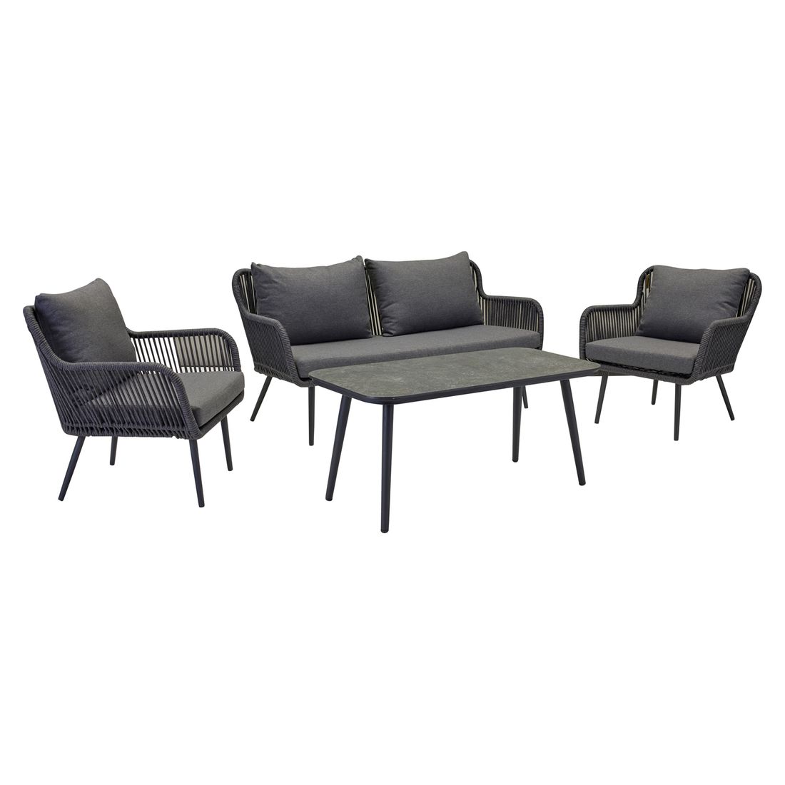 Loungesett Sunera med loungebord aluminium tau olefin bakside