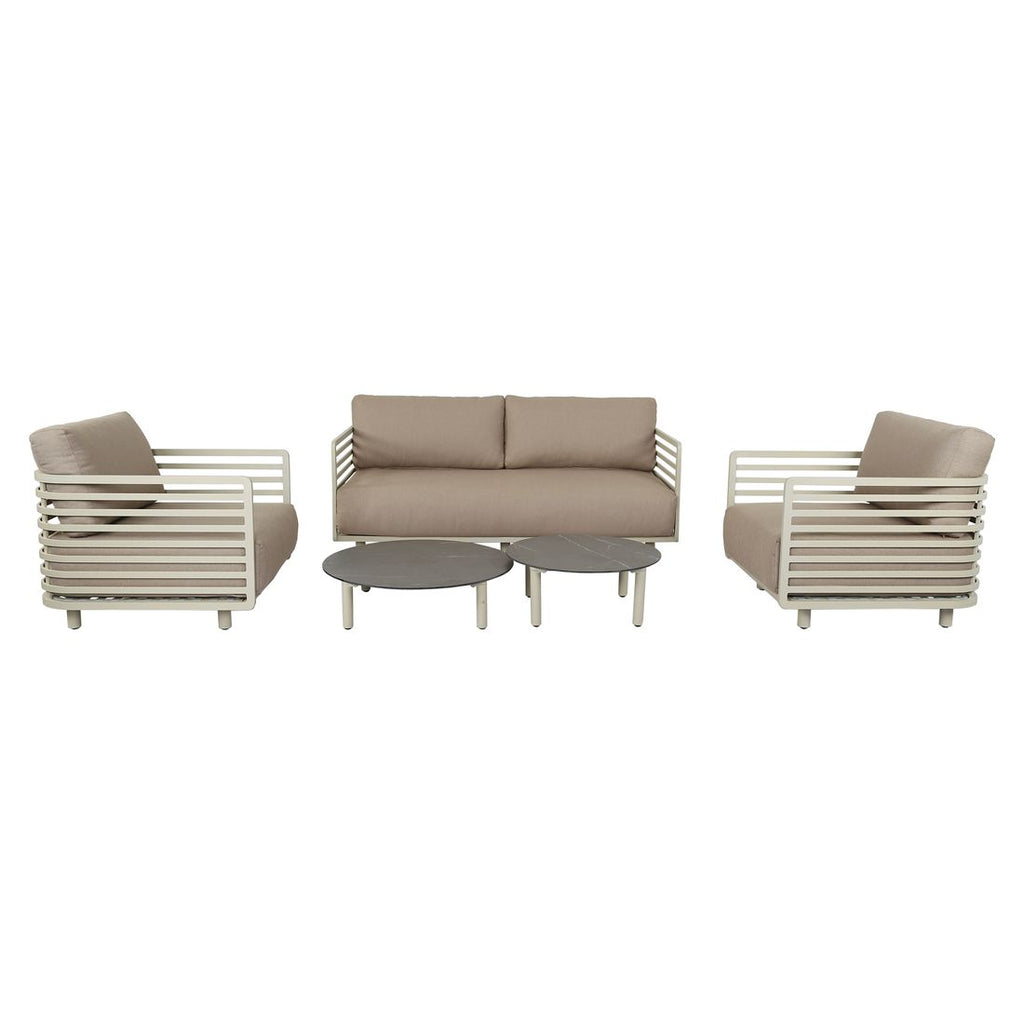 Loungesett Tobago aluminium olefin med loungebord bakside