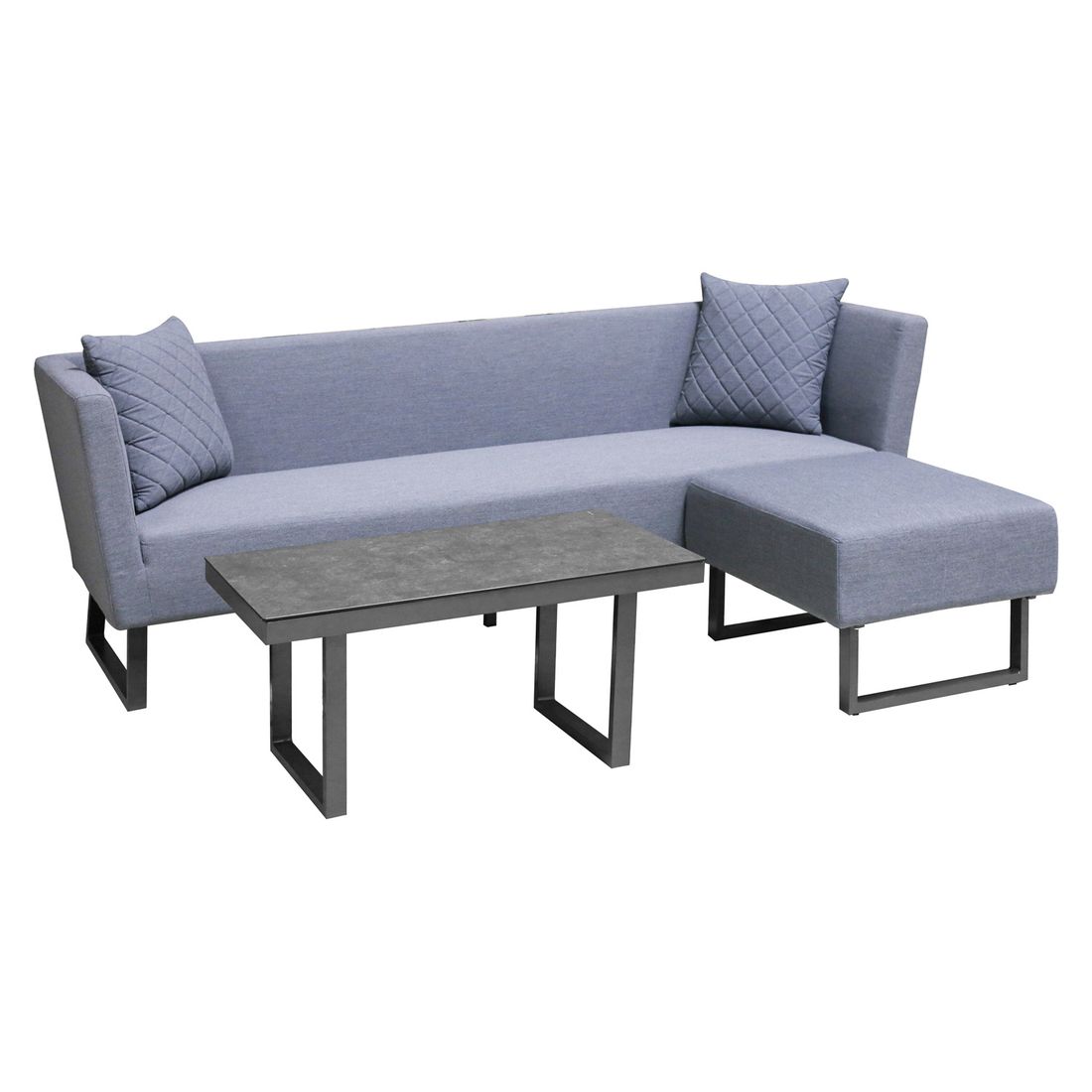 Loungesett Tonga med loungebord aluminium/Sunbrella bakside