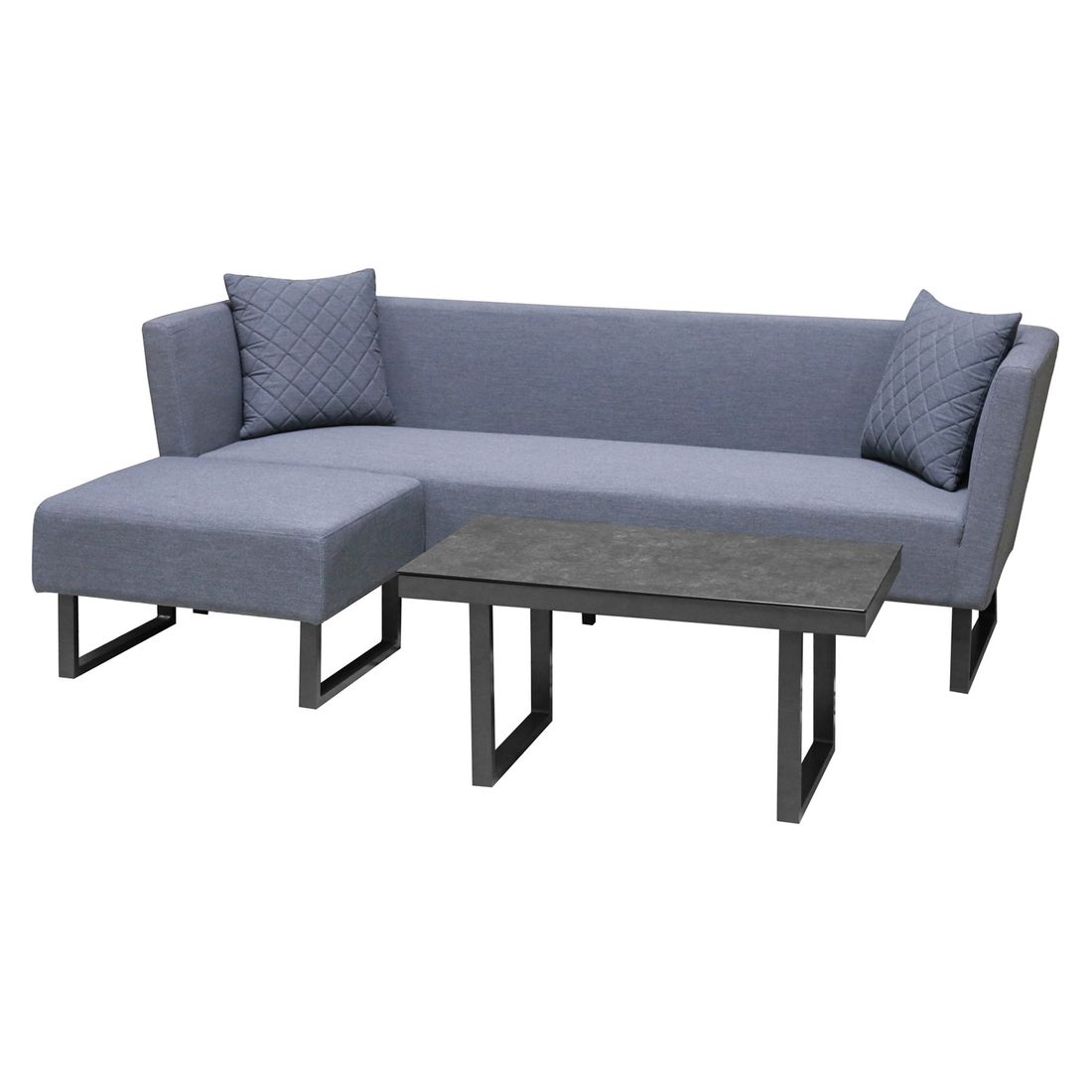 Loungesett Tonga med loungebord aluminium/Sunbrella nærbilde av bordplate