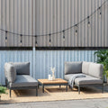 Loungesett Topaz aluminium og teak med olefin forside