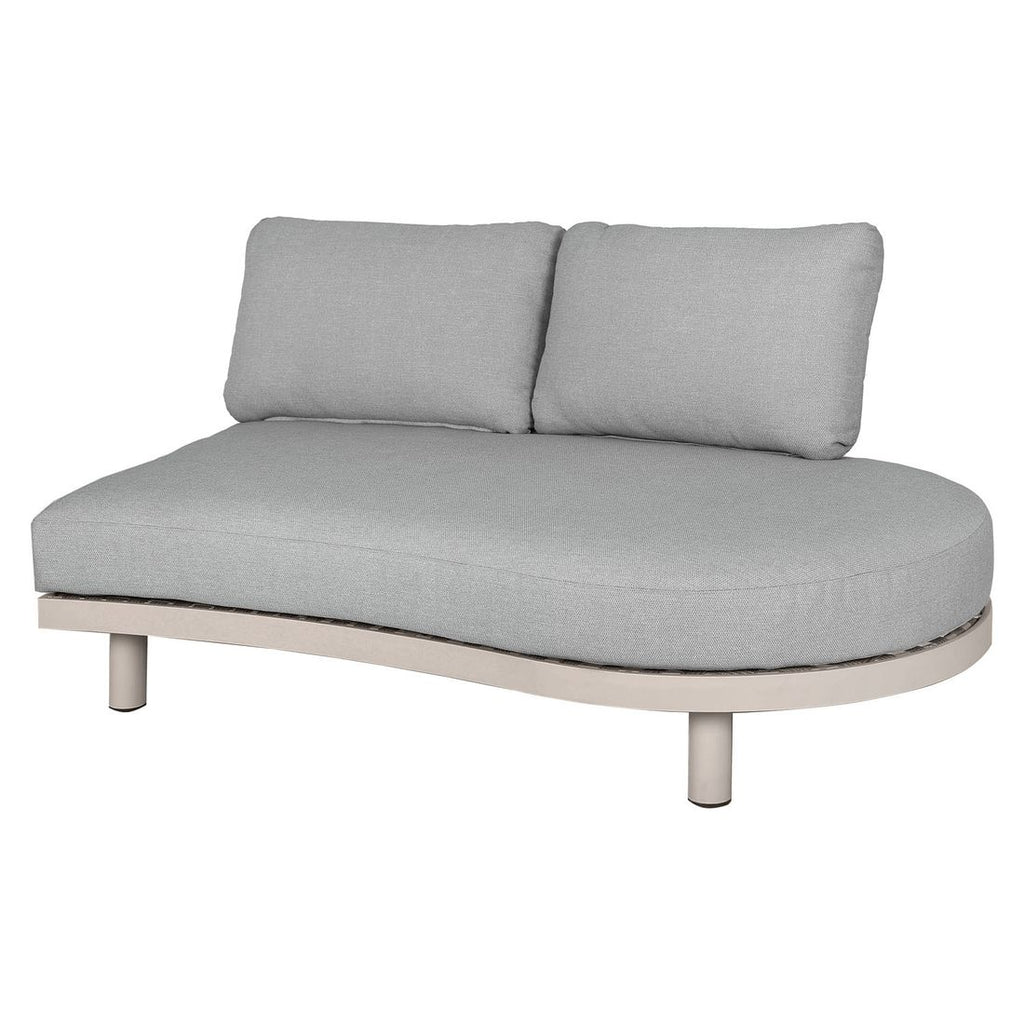 Loungesett Washington aluminium/akasie/olefin med tau nærbilde av bordplate