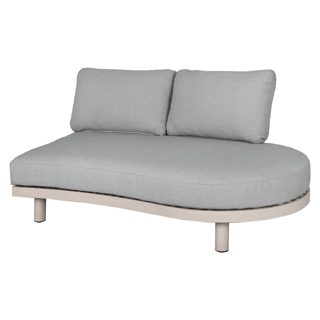 Loungesett Washington aluminium/akasie/olefin med tau nærbilde av bordplate
