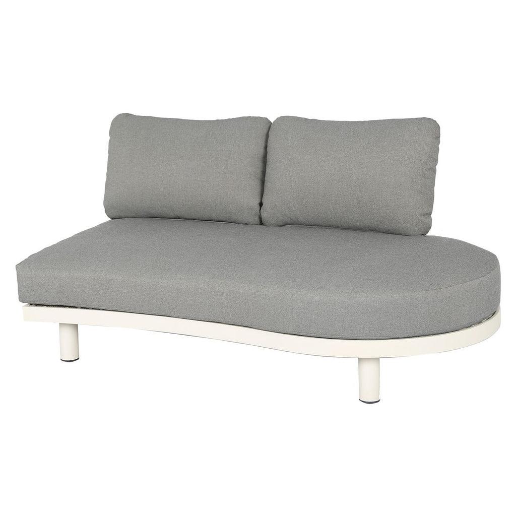 Loungesett Washington Deluxe aluminium/teak nærbilde av bordplate i teak