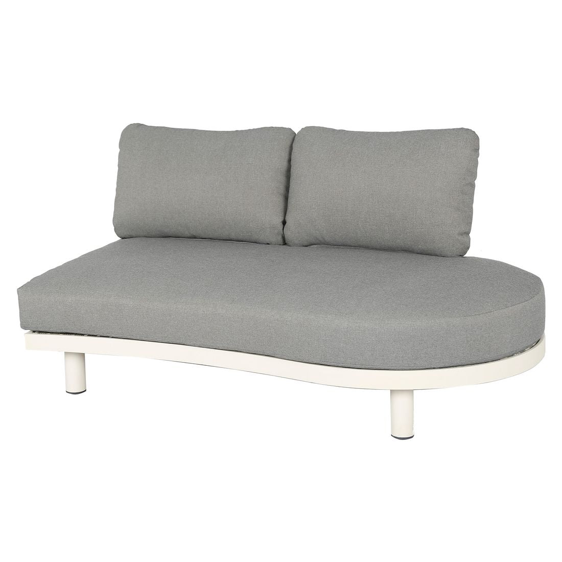 Loungesett Washington Deluxe aluminium/teak nærbilde av bordplate i teak