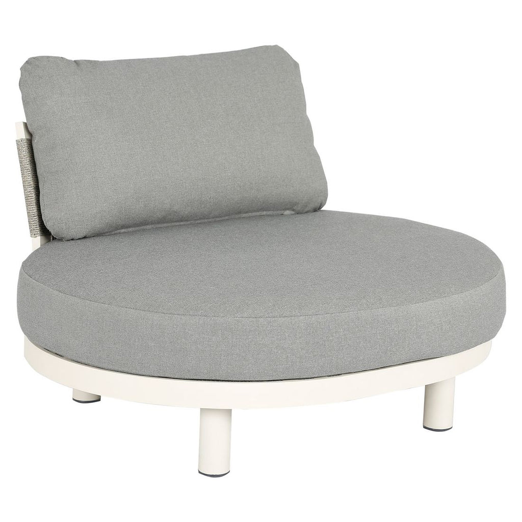 Loungesett Washington Deluxe aluminium/teak med loungebord sideprofil