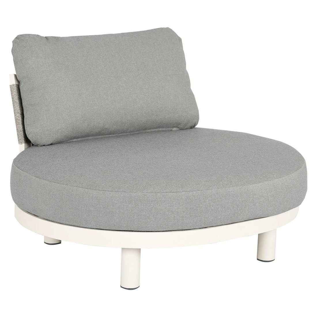 Loungesett Washington Deluxe aluminium/teak med loungebord sideprofil