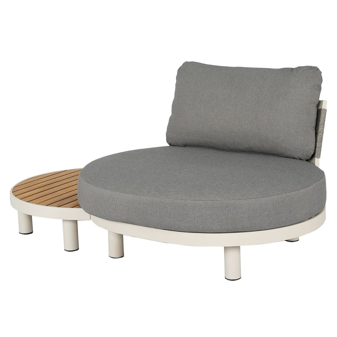 Loungesett Washington Deluxe aluminium/teak puter i Royal Stone Brown
