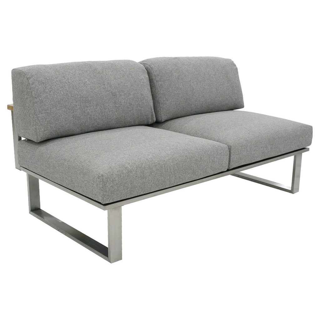 Loungesofa Belvedere rustfritt stål/olefin 156 cm nærbilde av stoff