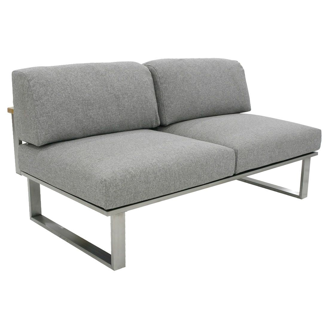 Loungesofa Belvedere rustfritt stål/olefin 156 cm nærbilde av stoff