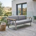 Loungesofa Belvedere rustfritt stål olefin 164 cm forfra