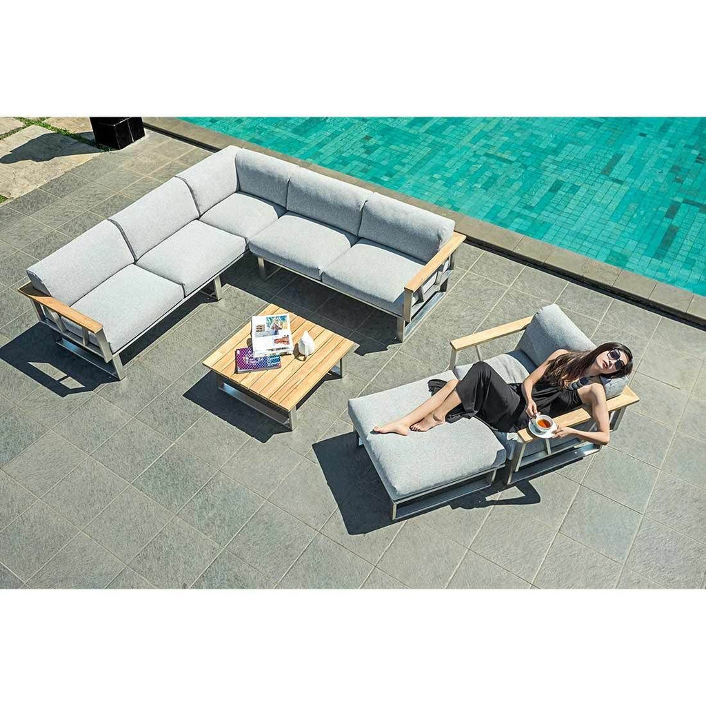 Loungesofa Belvedere rustfritt stål olefin 239 cm nærbilde