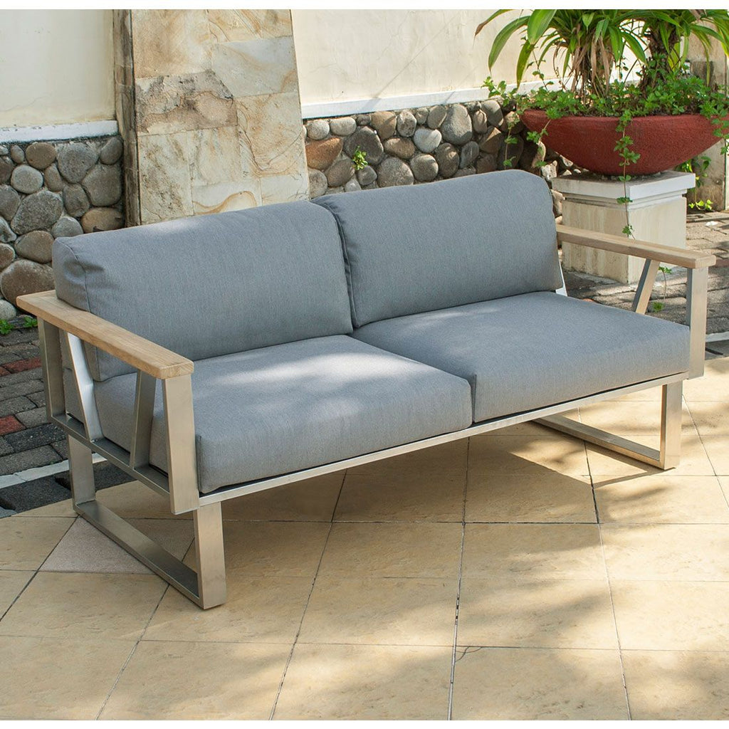 Loungesofa Belvedere rustfritt stål/Tuvatextil 164 cm - Zebra detalj av stoff og ramme