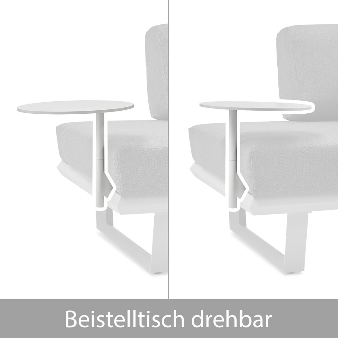Loungesofa Boom regulerbar aluminium 249 cm nærbilde av aluminiumramme