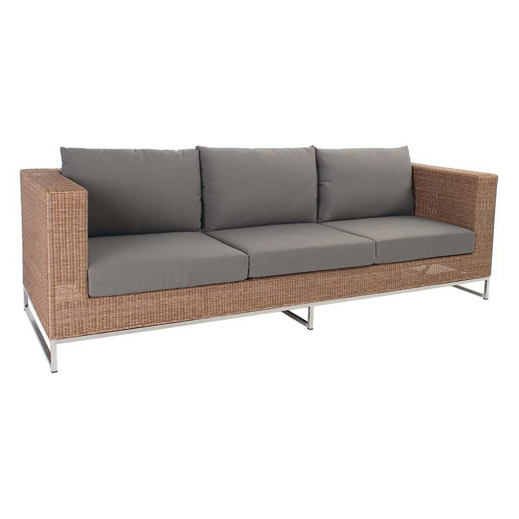 Loungesofa Fontana rustfritt stål/polyrotting 246 cm forfra