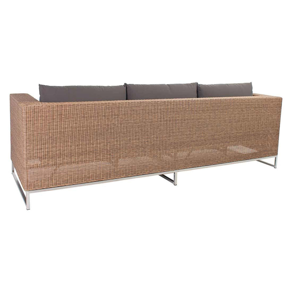 Loungesofa Fontana rustfritt stål/polyrotting 246 cm detalj av flettet materiale
