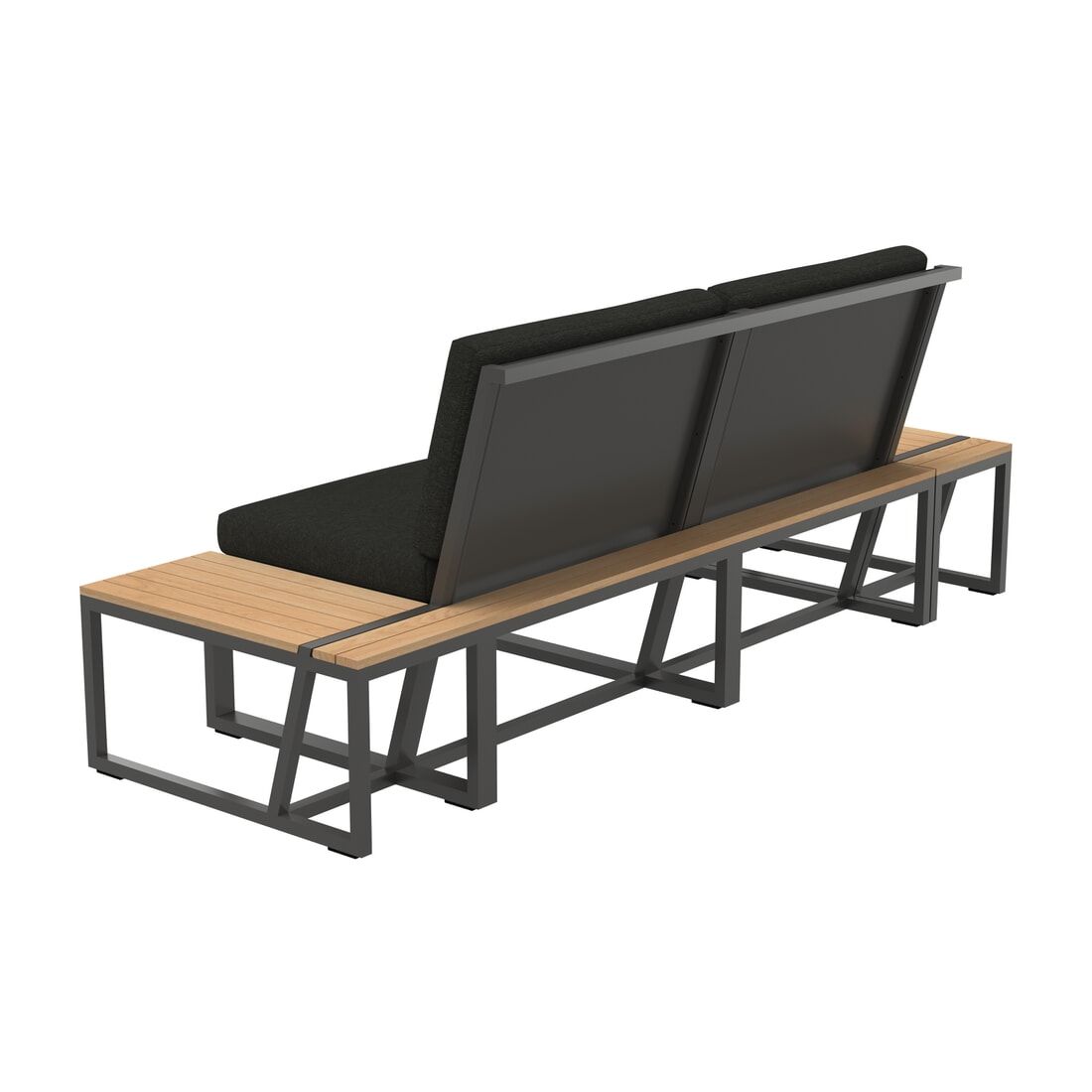Loungesofa Havanna aluminium/utestoff 208 cm montert i hage