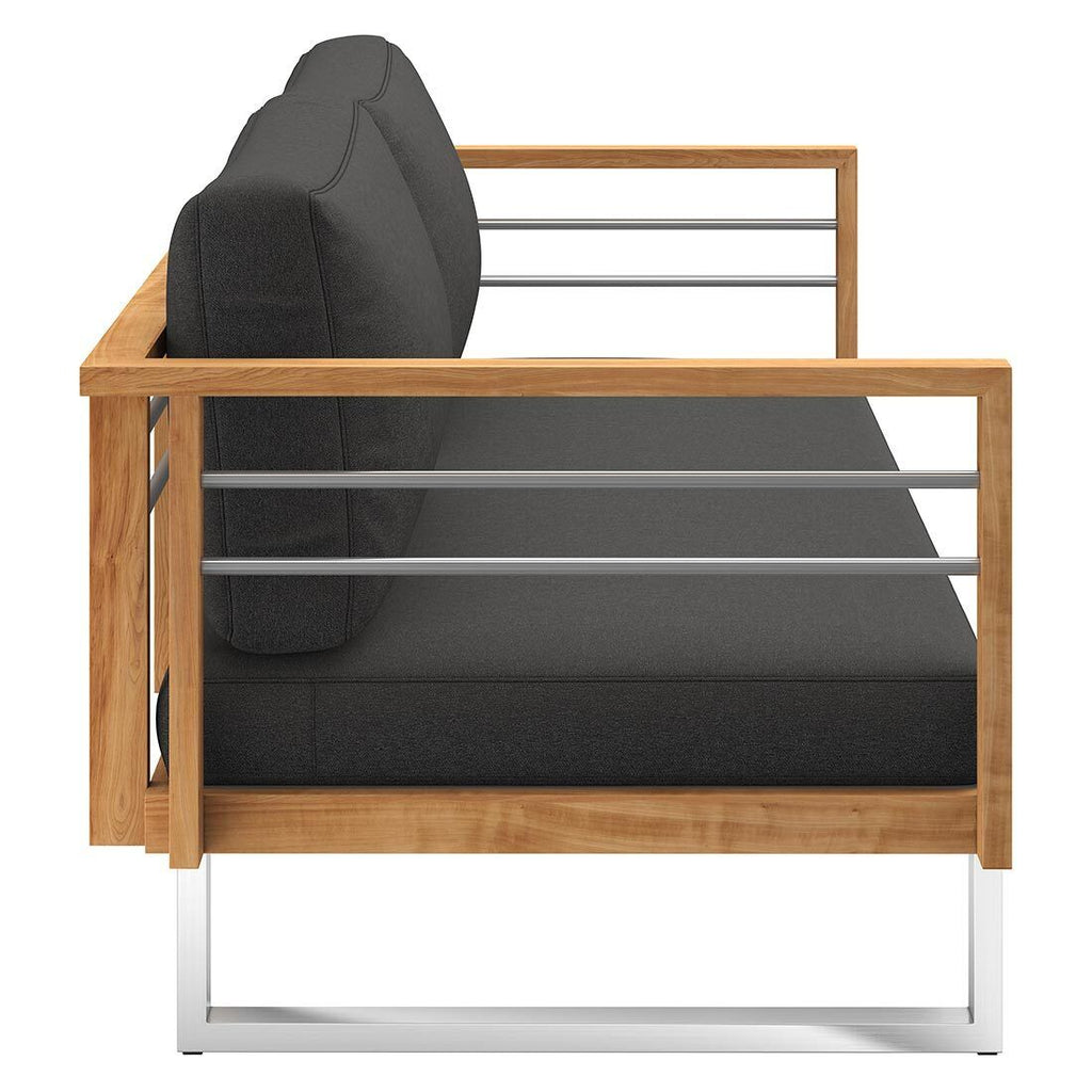Loungesofa Hawaii rustfritt stål/teak 196 cm nærbilde av puter