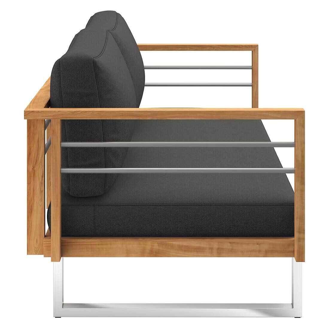 Loungesofa Hawaii rustfritt stål/teak 196 cm nærbilde av puter