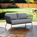 Loungesofa Lion stål/tau 175 cm forfra