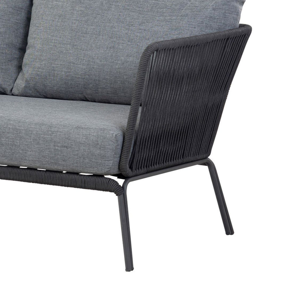 Loungesofa Lion stål/tau 175 cm sideprofil