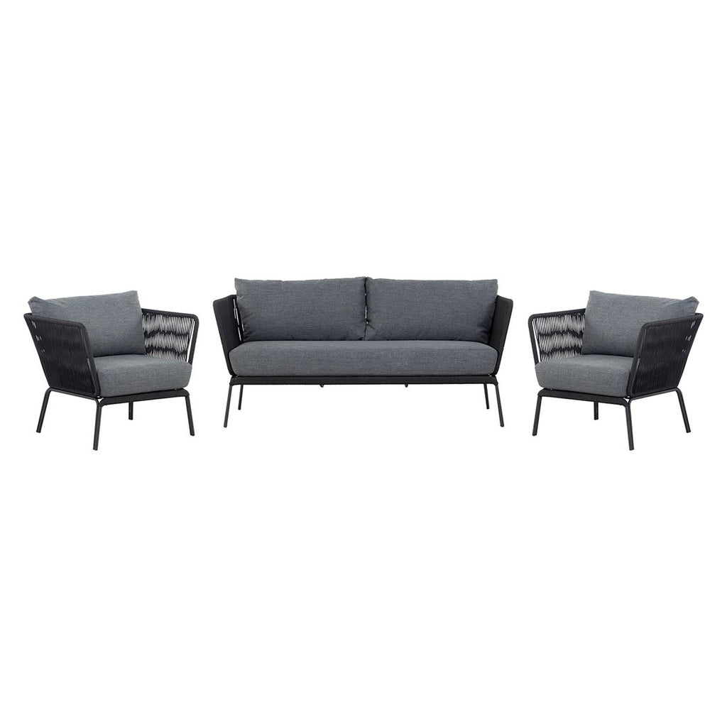 Loungesofa Lion stål/tau 175 cm polstring og armstøtte