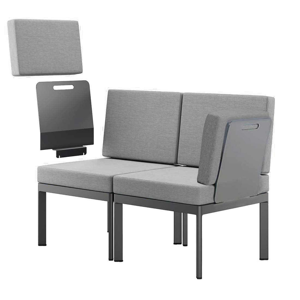 Loungesofa Lugo aluminium/Sunproof - Sieger bakside