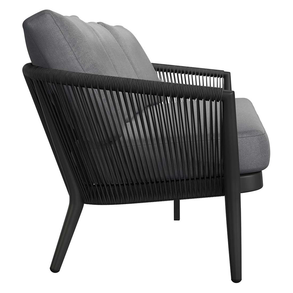 Loungesofa Monet aluminium tau olefin 210 cm nærbilde av armlene