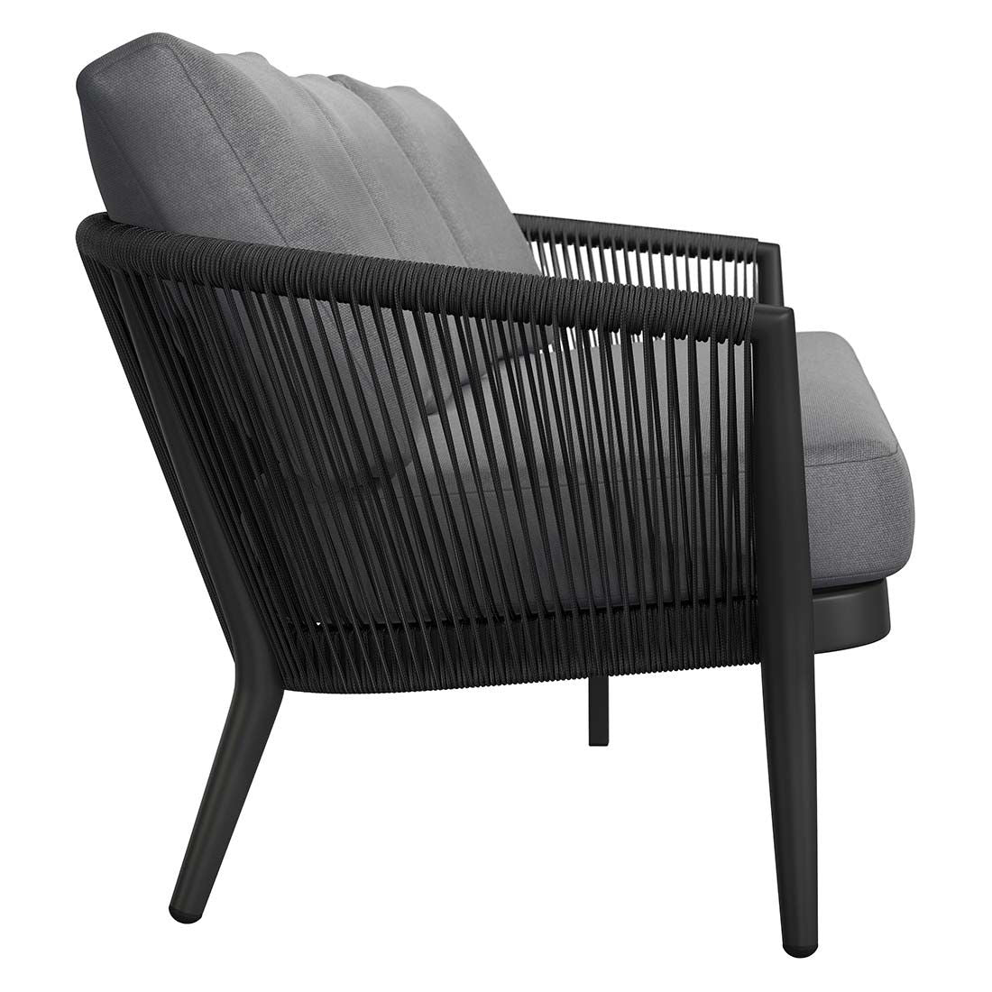 Loungesofa Monet aluminium tau olefin 210 cm nærbilde av armlene