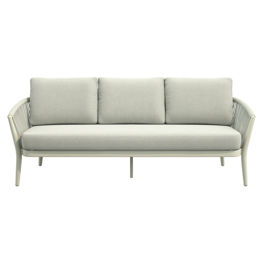 Loungesofa Monet aluminium tau olefin 210 cm montert på terrasse
