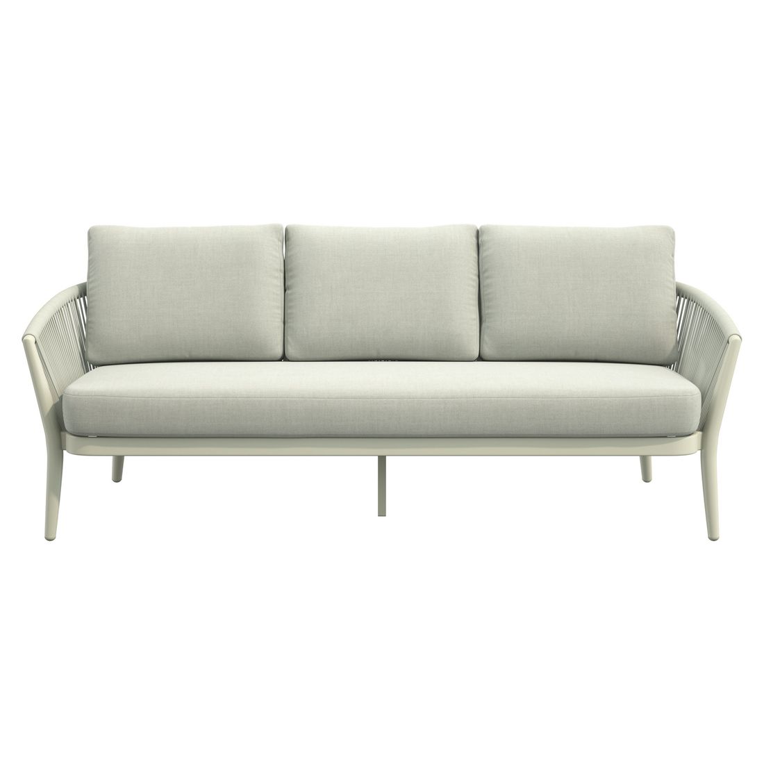 Loungesofa Monet aluminium tau olefin 210 cm montert på terrasse