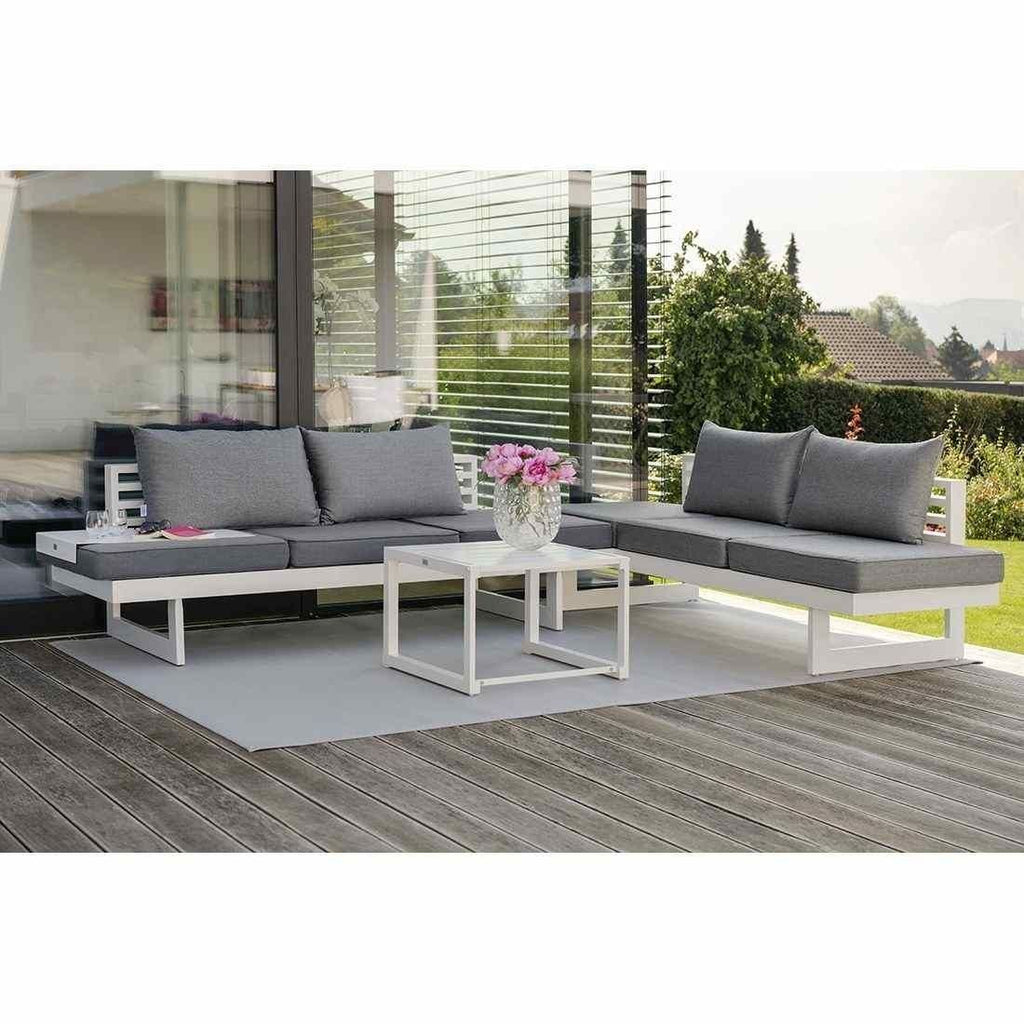 Loungesofa New Holly aluminium/utestoff regulerbar 216 cm relaxfunksjon