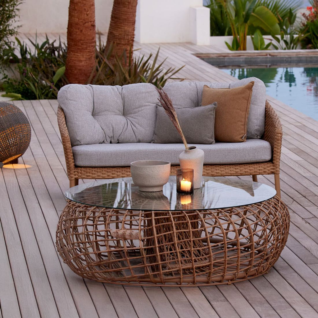 Loungesofa Ocean 155 cm aluminium/flettverk forfra